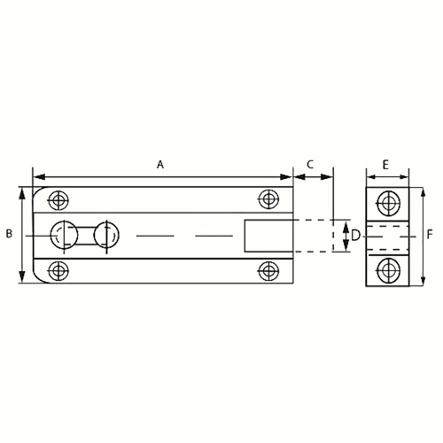 Profielschuif Vlak Messing 25 X 40 Mm Baptist