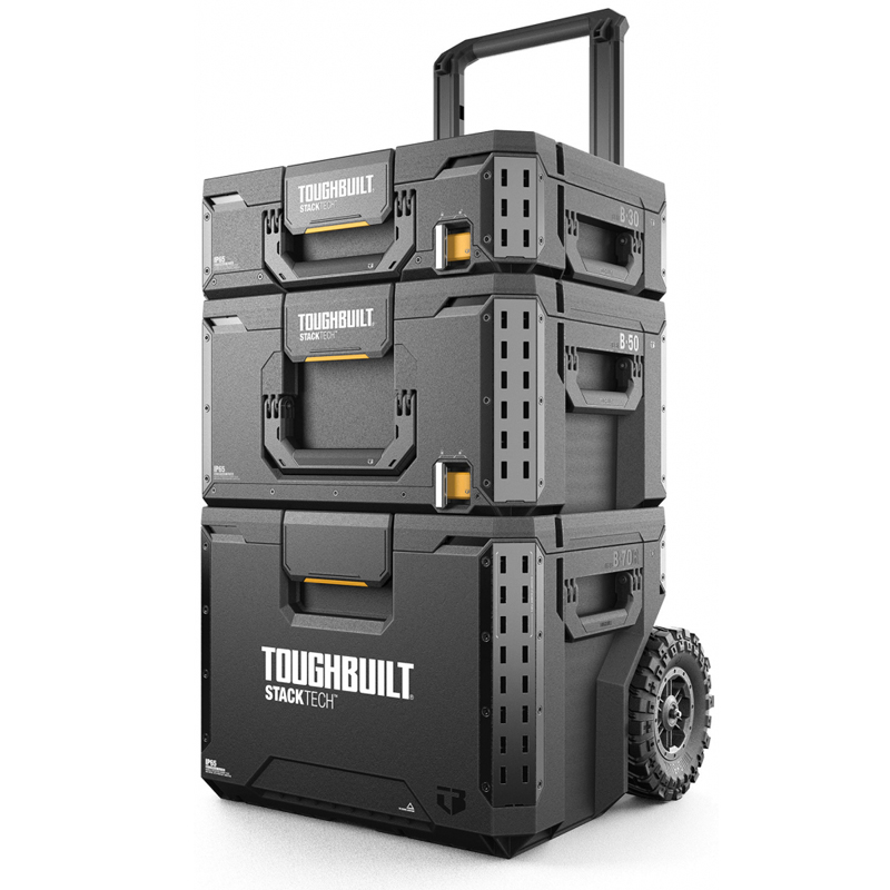 ToughBuilt TB-B1S3-B-70R StackTech gereedschapstrolley Rolling Tool Box set 3-delig