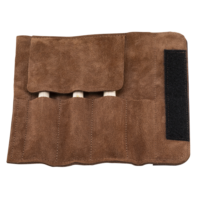 Kirschen lederen foudraal voor 3 houtsnijmessen