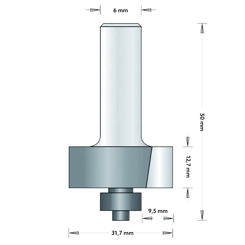 Hm 88-6 sponningfrees Ø 31,7 x 12,7 mm (schacht 6 mm)
