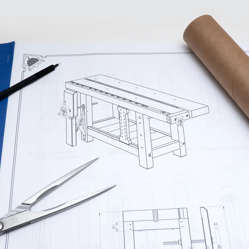 Benchcrafted werktekening Split Top Roubo