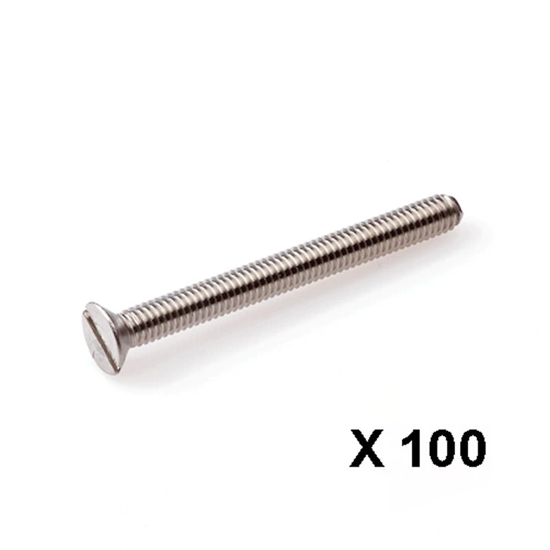 Metaalschroef RVS-A2 platkop plat DIN963 M6 x 80 mm