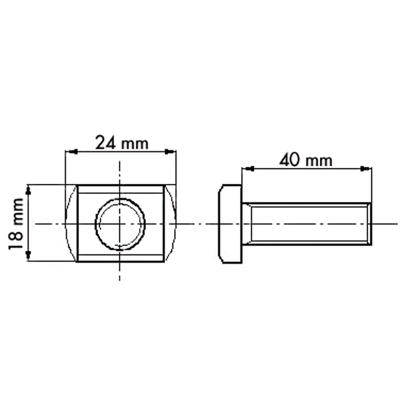 T-bout M10 voor montage boorklem op Contimac kolomboormachine