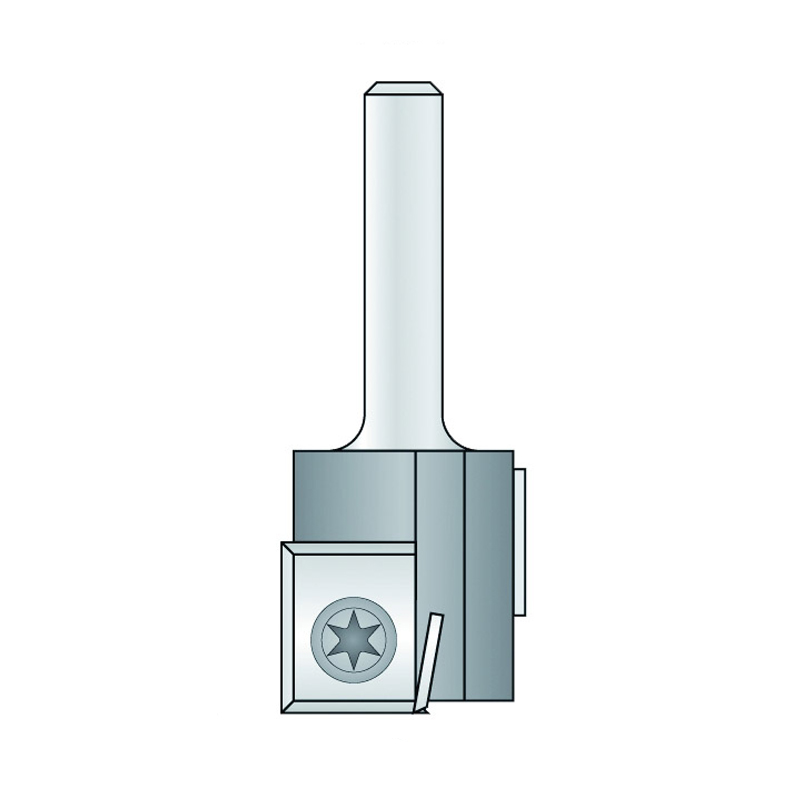 Hm 421-8-XL groeffrees Ø 20 x 20 mm met wisselmessen extra lang (schacht 8 mm)