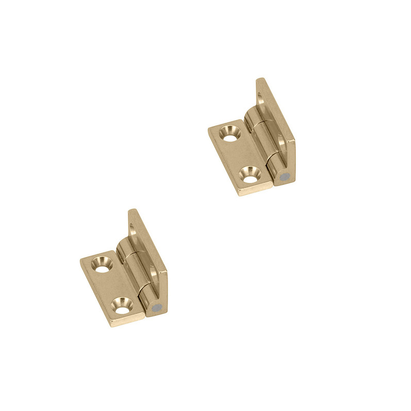 Brusso JB-101 scharnieren met stop 19 x 13 mm messing, 2 stuks