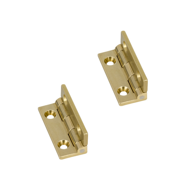 Brusso JB-102 scharnieren met stop 32 x 13 mm messing, 2 stuks
