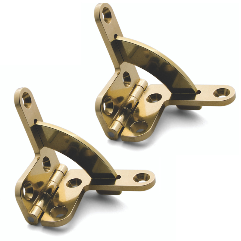 Brusso quadrant scharnieren 38 x 44 mm messing, 2 stuks