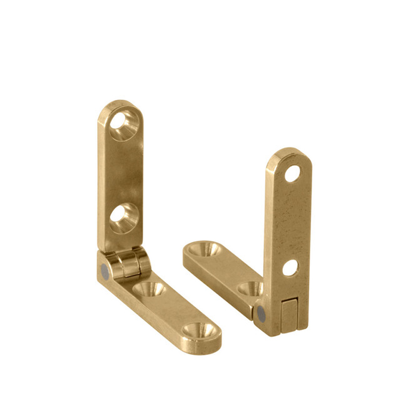 Brusso box scharnieren met stop 35 x 8 mm messing, 2 stuks