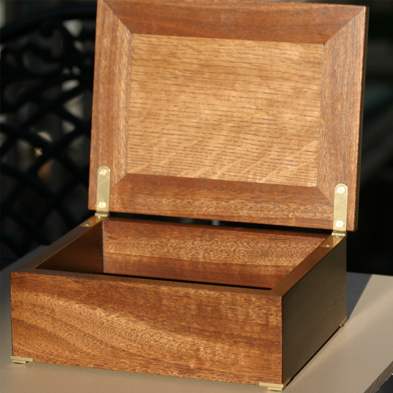 Brusso SR-638 box scharnieren met stop 35 x 8 mm messing, 2 stuks
