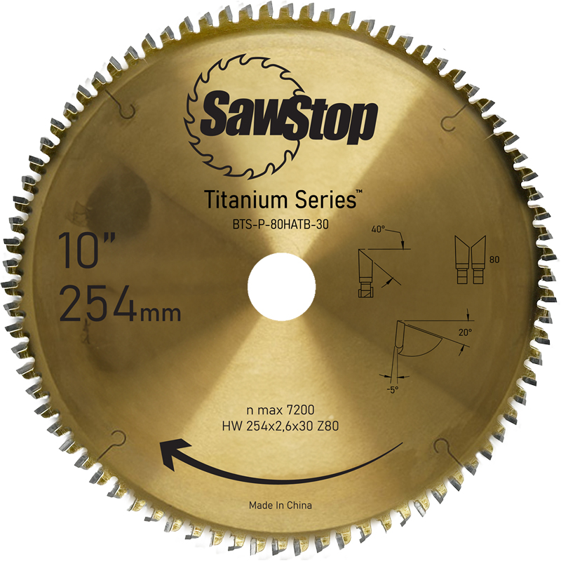 SawStop Titanium cirkelzaagblad combi 254 x 2,6 x 30 mm Z80
