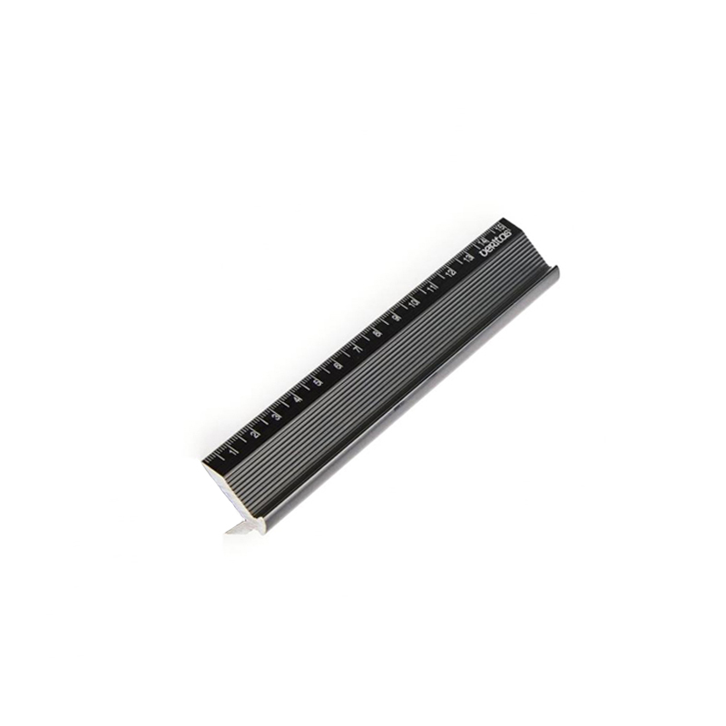 Veritas liniaal zwart aluminium met hoekstop 150 mm