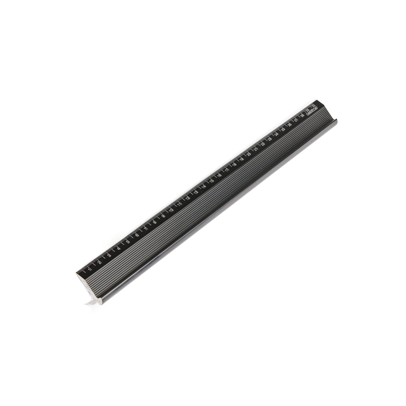 Veritas liniaal zwart aluminium met hoekstop 300 mm