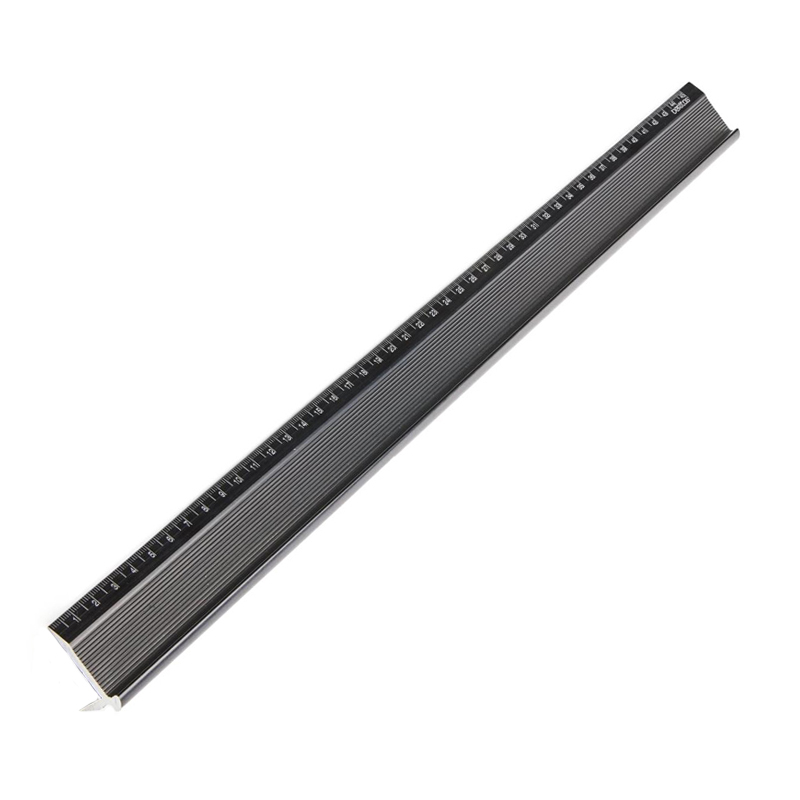 Veritas liniaal zwart aluminium met hoekstop 450 mm 