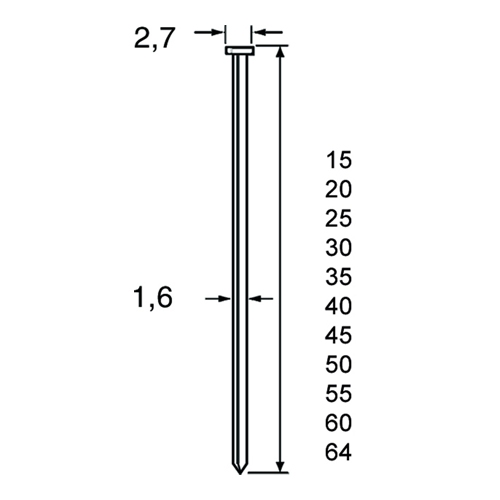 Dutack nagels SKN16 50 mm, 2500 stuks - laatste voorraad