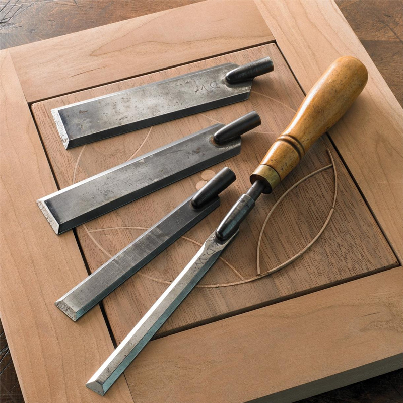 Veritas vlakbeitelset met handvat en 4 beitels, 1/2″, 3/4″, 1″ en 1-1/2″