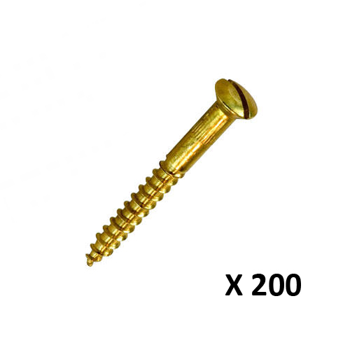 Houtschroef messing blank lenskop plat DIN 95 Ø 2,5 x 20 mm