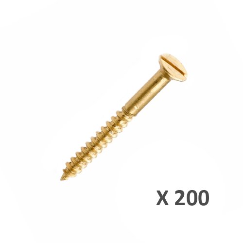 Houtschroef messing blank platkop plat DIN 97 Ø 2,5 x 12 mm