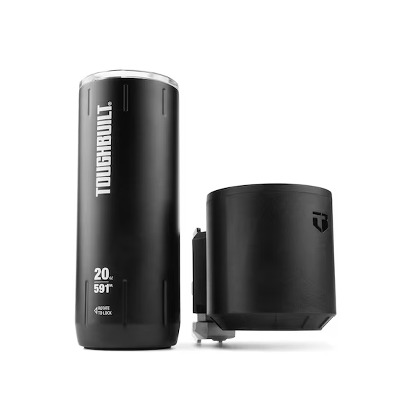 ToughBuilt StackTech bekerhouder met 591 ml thermosbeker