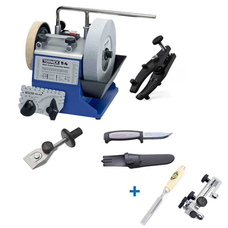 Tormek T4 natslijpmachine Baptist Bushcraft set - tijdelijk met gratis 20 mm Kirschen beitel en SE-77 slijphulpstuk