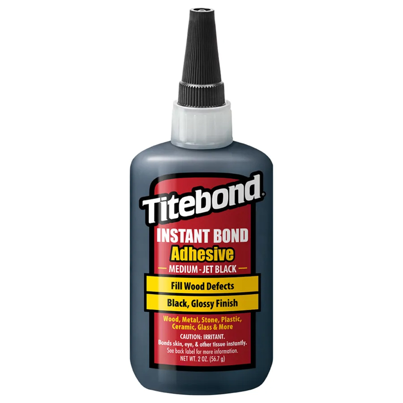 Titebond instant jet black glue medium 59 ml - sneldrogend