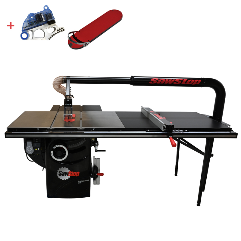 SawStop Professional Cabinet tafelcirkelzaag 1320 mm met zwevende bovenarm, Dado insert en rem, 2200 Watt - pre-order incl. gratis Revolution verstekgeleider