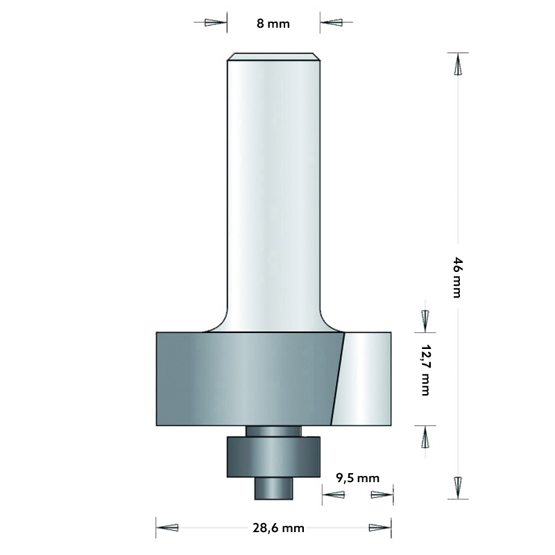Hm Amaxx Economy 620-8 sponningfrees Ø 28,6 x 12,7 mm (schacht 8 mm)
