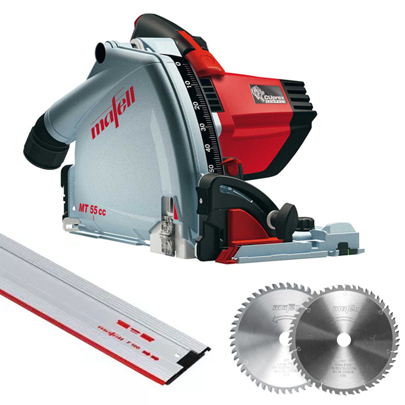 Mafell invalcirkelzaag MT 55 CC Fan-Set MidiMax met geleideliniaal