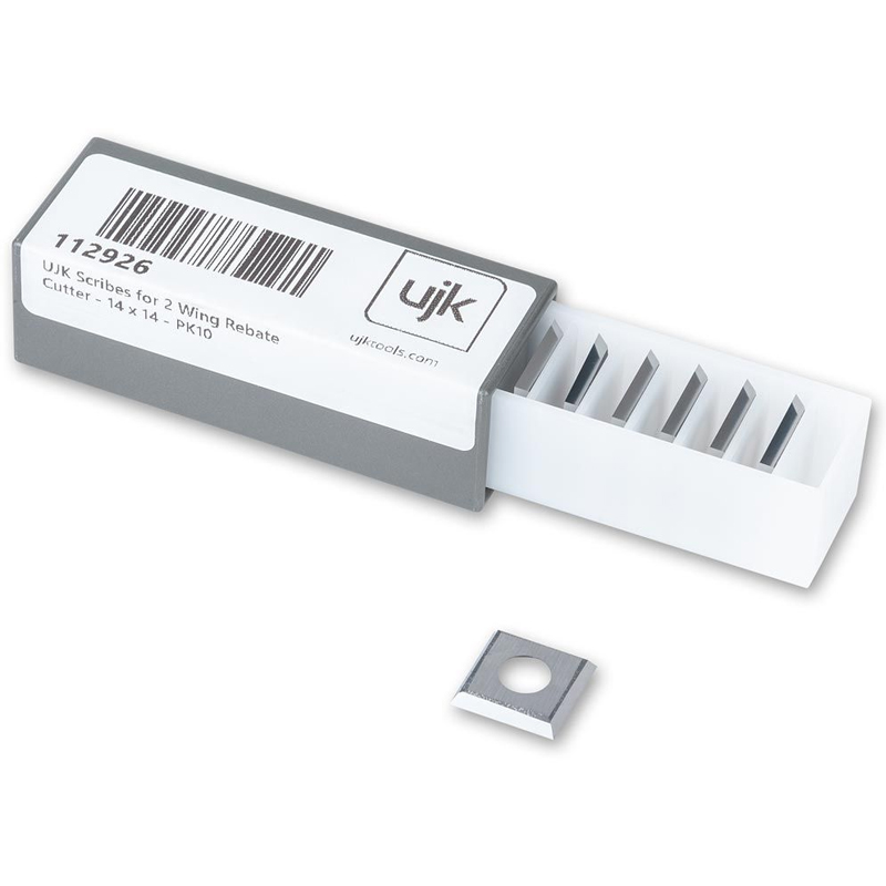 UJK set wisselmessen 14 x 14 x 2 mm voor sponnningfrees, 10 stuks