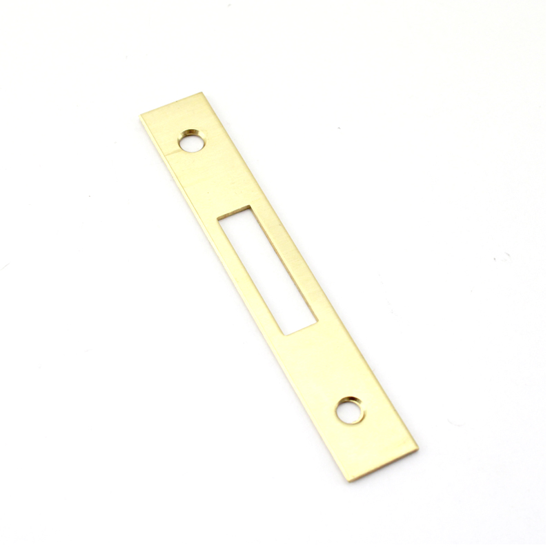 Sluitplaat messing 80 x 13 mm voor insteekslot