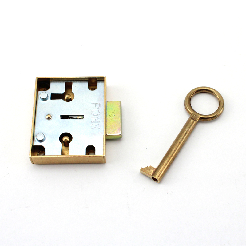 Meubel opbouwslot messing 20 mm