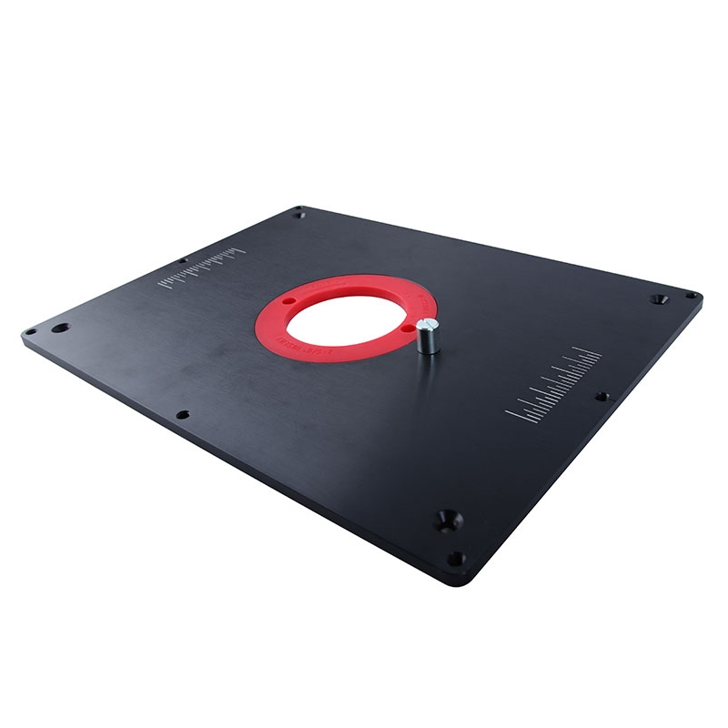 Freestafel inlegplaat 305 x 230 mm aluminium inclusief 5 freesringen