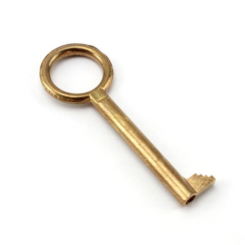 Meubelsleutel messing voor insteekslot en opbouwslot 65 mm