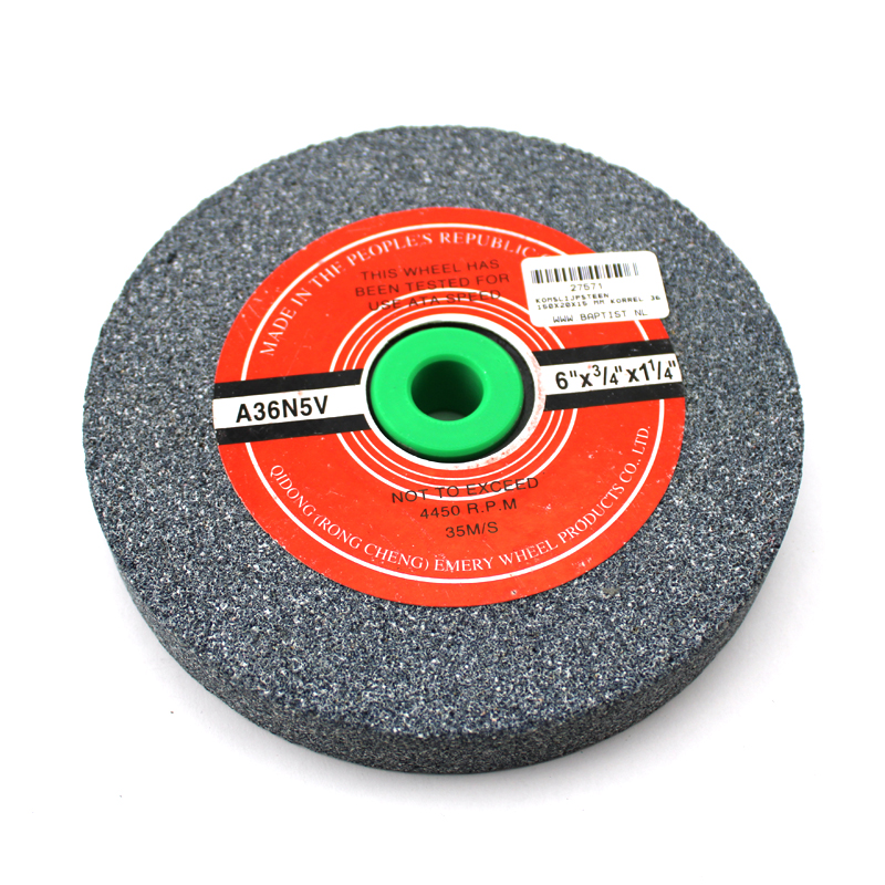 Slijpsteen Ø 150 x 20 x Ø 32 mm incl. Ø 15 mm verloophuls, korrel 36