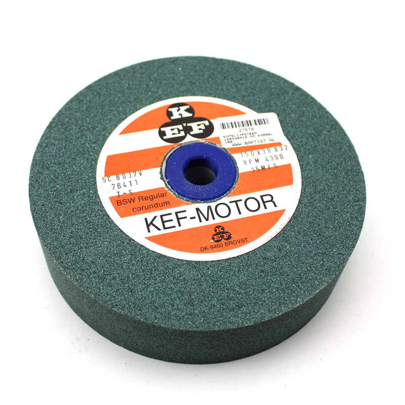 Komslijpsteen Ø 150 x 40 x Ø 32 mm incl. Ø 15 mm verloophuls, korrel 100