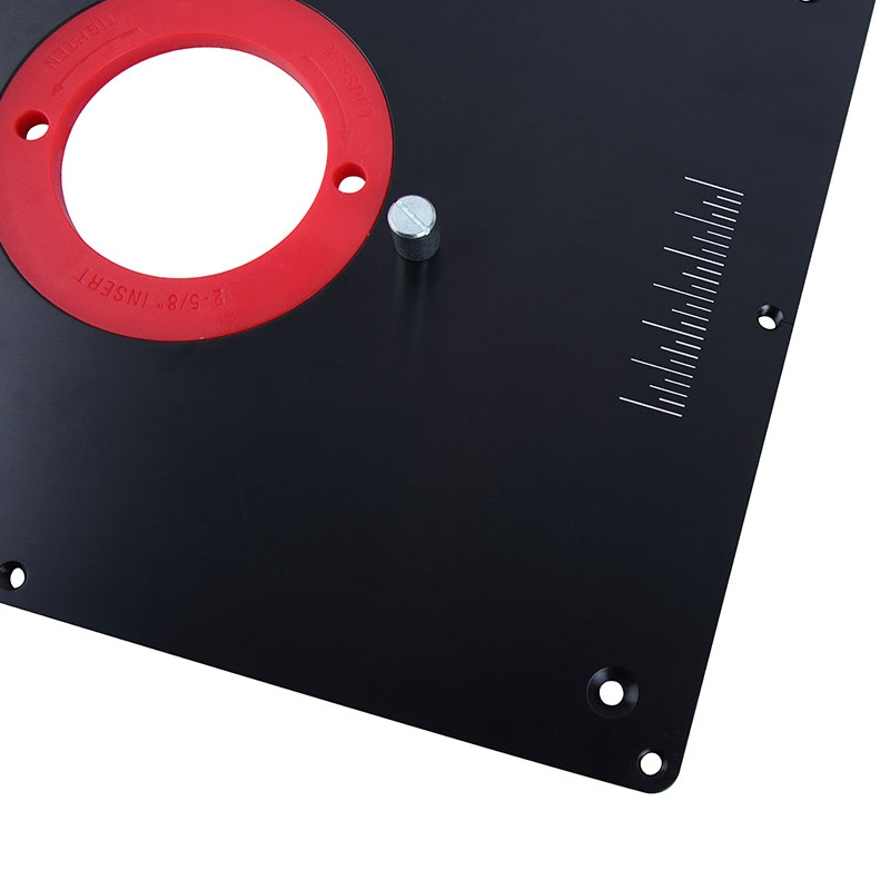 Freestafel inlegplaat 305 x 230 mm aluminium inclusief 5 freesringen