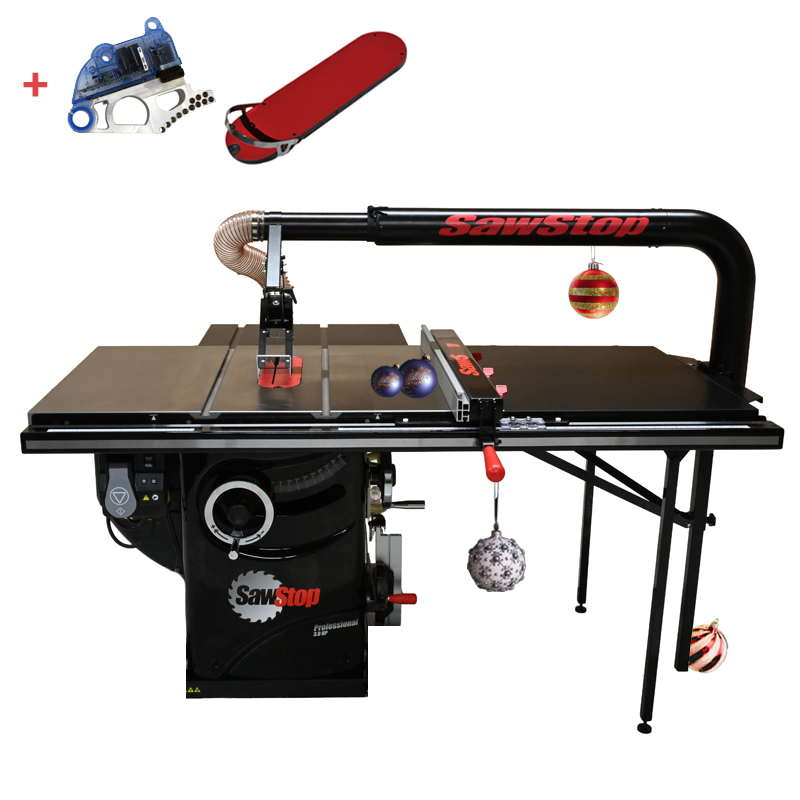 SawStop Professional Cabinet tafelcirkelzaag 915 mm met zwevende bovenarm, Dado insert en rem, 2200 Watt - tijdelijk met twee gratis Titanium zaagbladen en cartridge