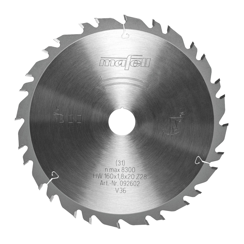 Mafell cirkelzaagblad HM 160 x 1,2/1,8 x 20 mm Z28-4 3WZ/FZ