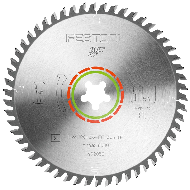 Festool cirkelzaagblad laminate/HPL 190 x 2,6 FF TF54
