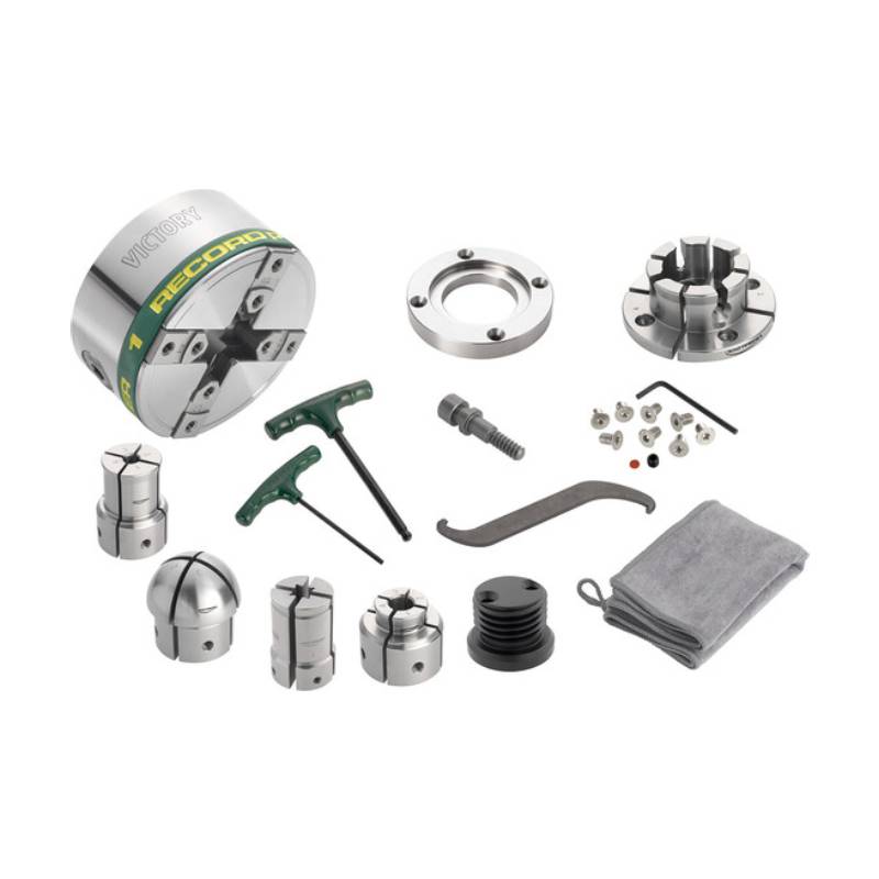 Record Power Victory chuck M33 x 3,5 met VersaLock basis- en extra klauwen