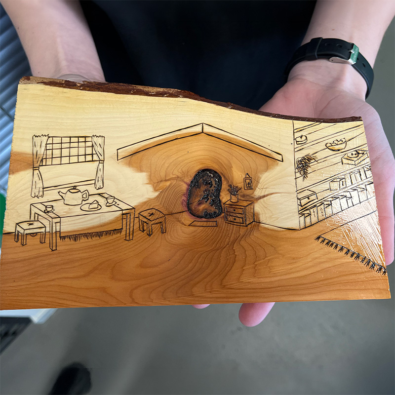 Workshop 1 pyrografie met Think Pink Studio op zaterdag 24 oktober 2026 ochtend