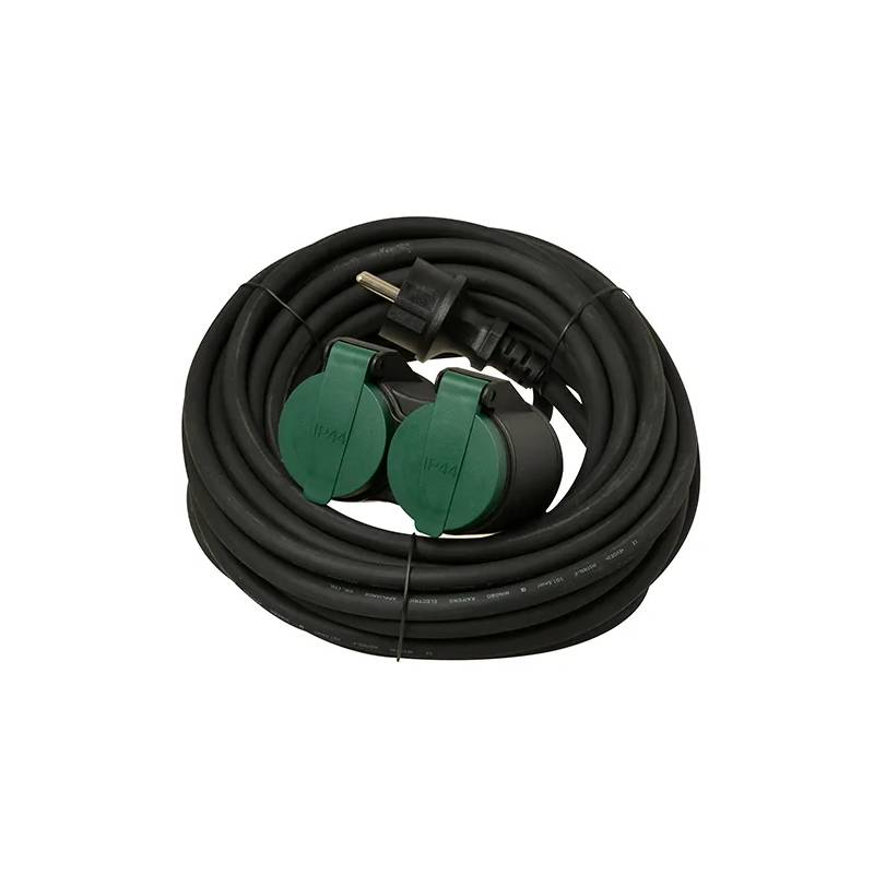 Verlengsnoer 2 contacten met klep 3-aderig 1,5mm² 10 meter
