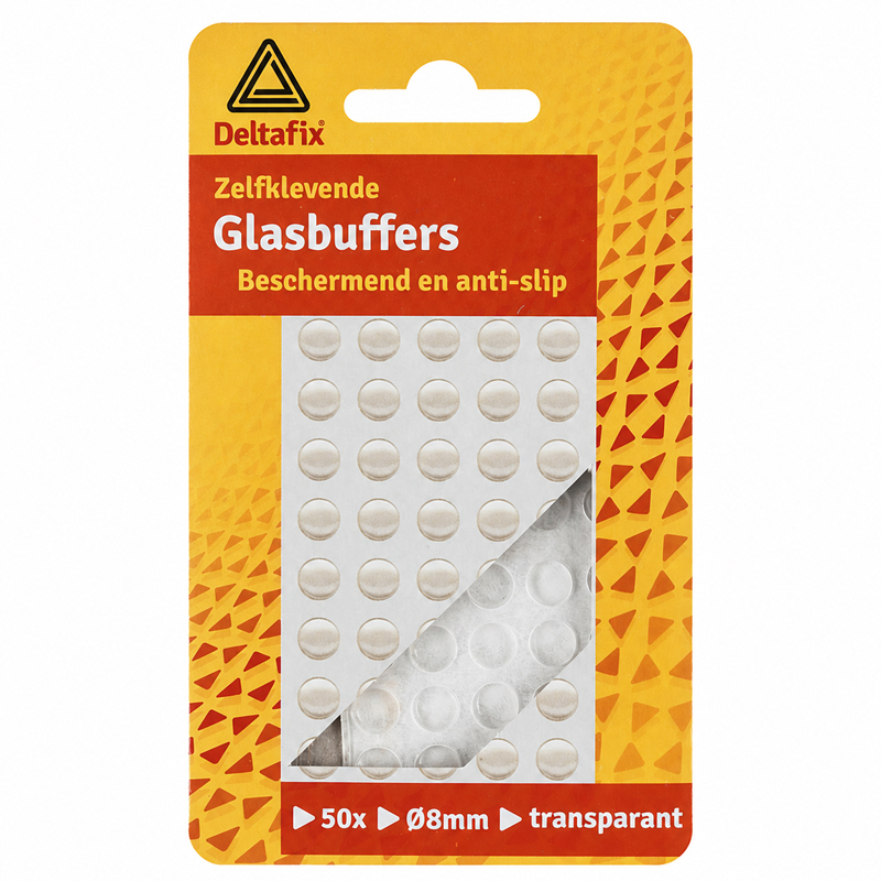 Zelfklevende glasbuffers 8 mm, 50 stuks