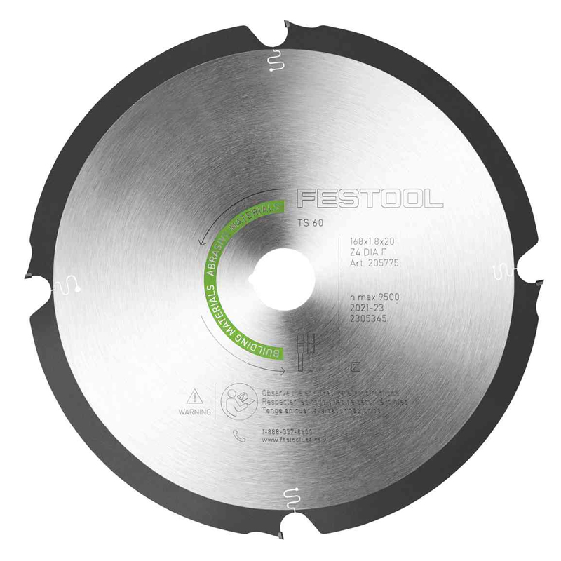 Festool diamant-cirkelzaagblad abrasive materials dia 168 x 1,8 x 20 mm F4