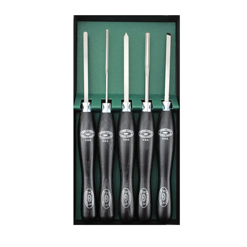 Crown miniatuur houtdraaibeitelset cryogenic 5-delig