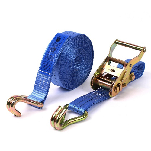 Spanband 35 mm x 8 meter met ratel en spitshaken blauw