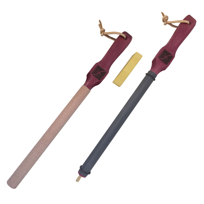 Flexcut PW19 set rond wetleer, schuurpapierhouder en polijstpasta