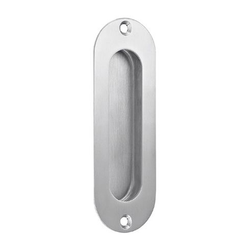Schuifdeurkom ovaal 120 x 40 mm RVS mat - laatste voorraad