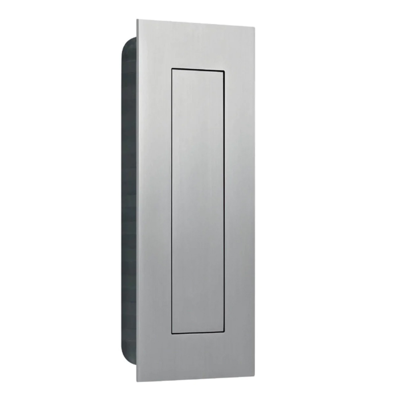 Schuifdeurkom rechthoek met spring cover 135 x 55 RVS mat - laatste voorraad