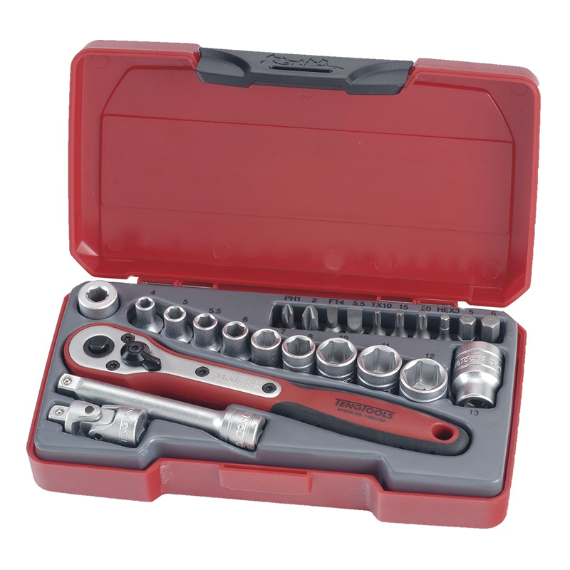 Tengtools doppen- en bitsset 24-delig