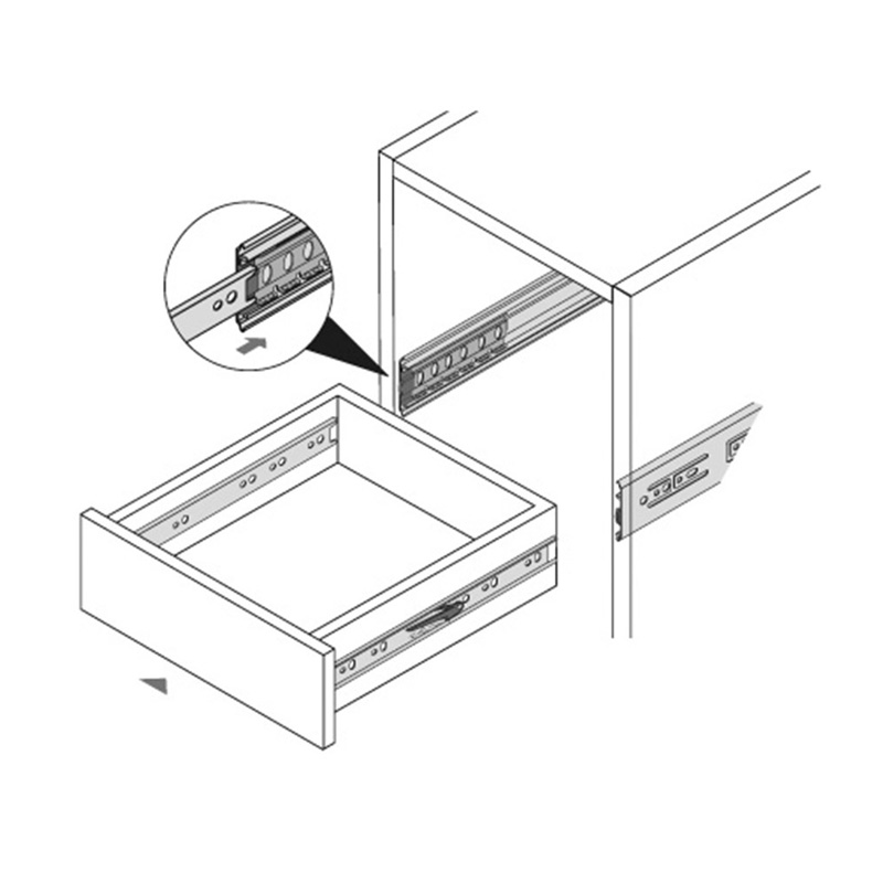 Ladegeleiders softclosing, volledig uittrekbaar 300 mm, 2 stuks